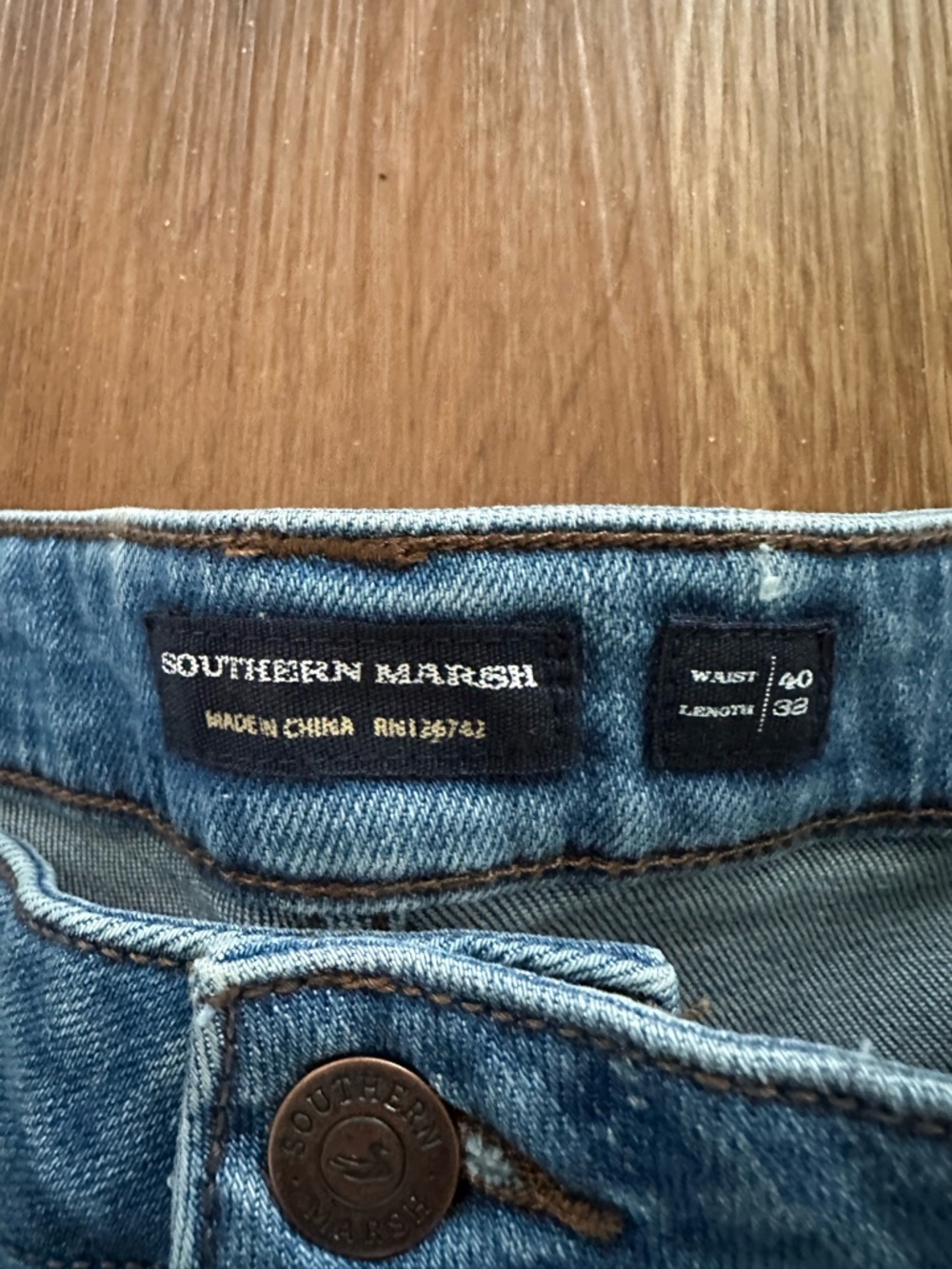 Southern Marsh Light Wash Straight Leg Men’s Jeans - Picture 4 of 8